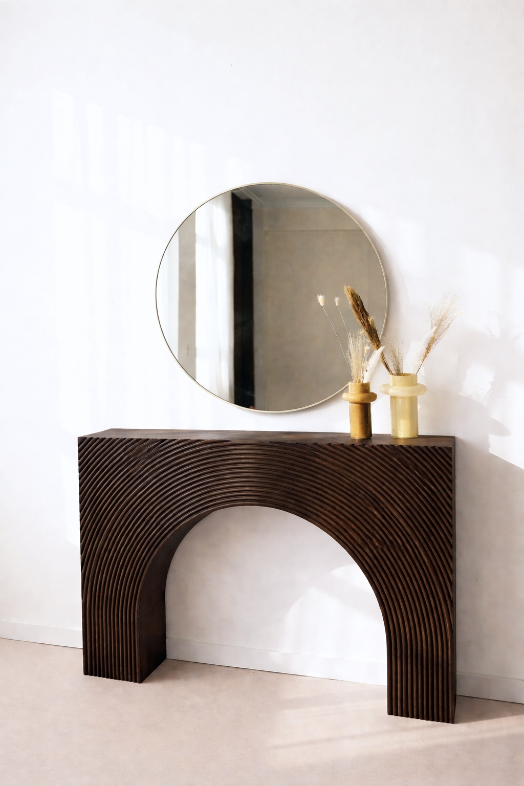 Miroir rond Nea 100 cm, couleur greige