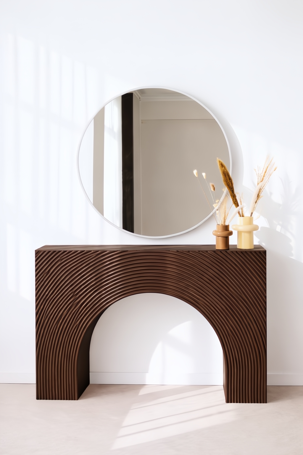 Miroir rond Nea 100 cm, blanc mat