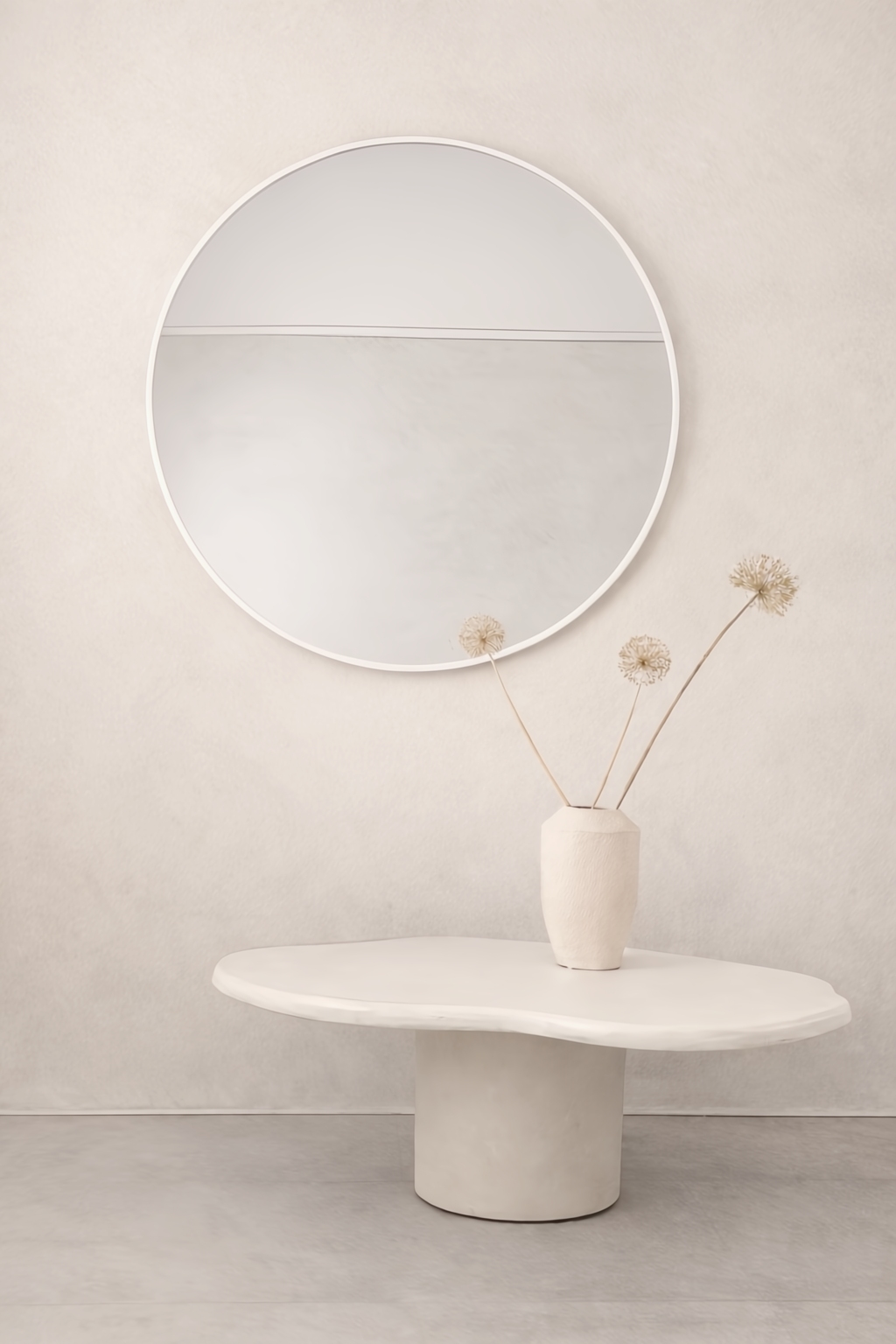 Miroir rond Nea 100 cm, blanc mat 3
