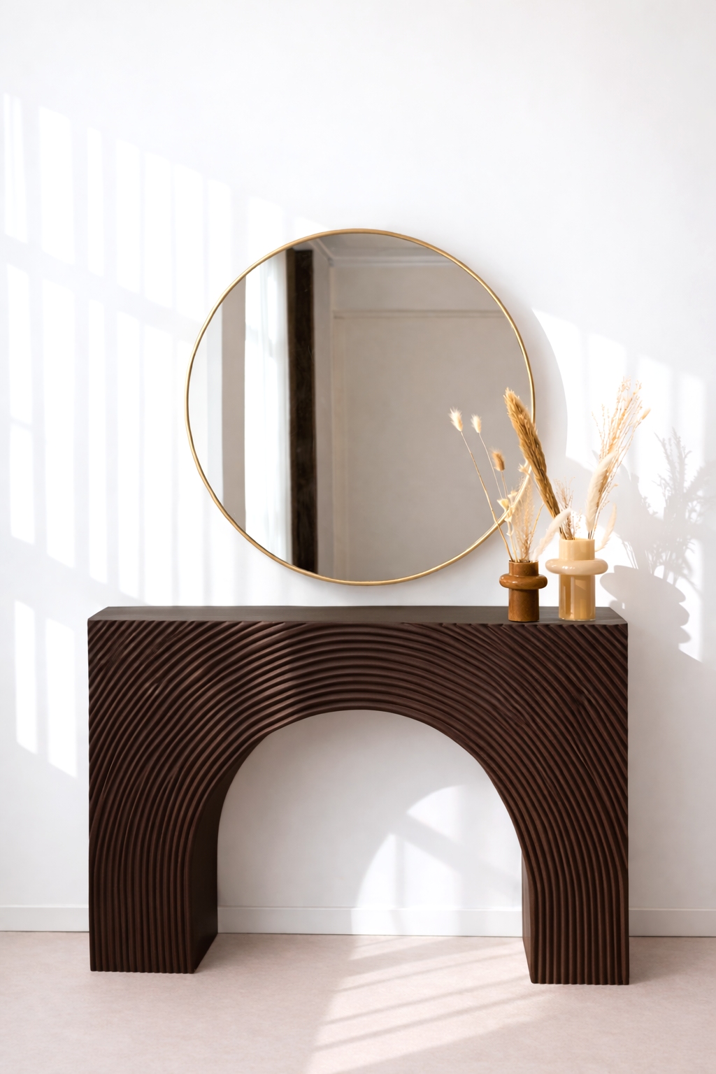 Miroir rond Nea 100 cm, doré clair