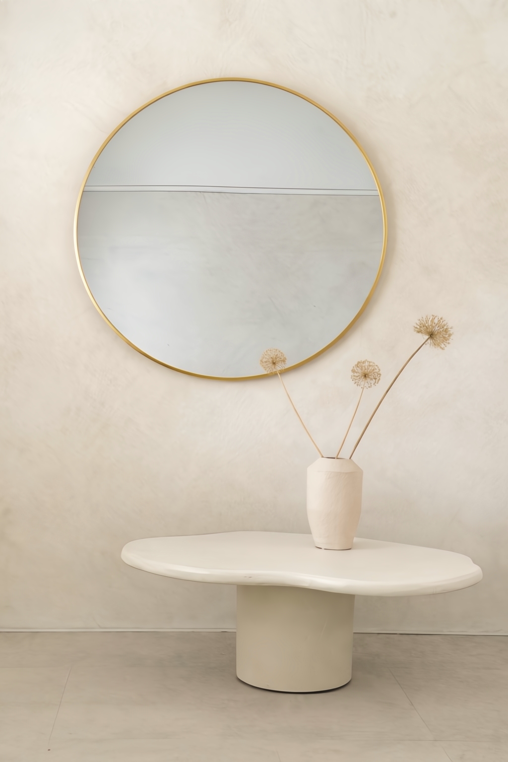 Miroir rond Nea 100 cm, doré clair 3