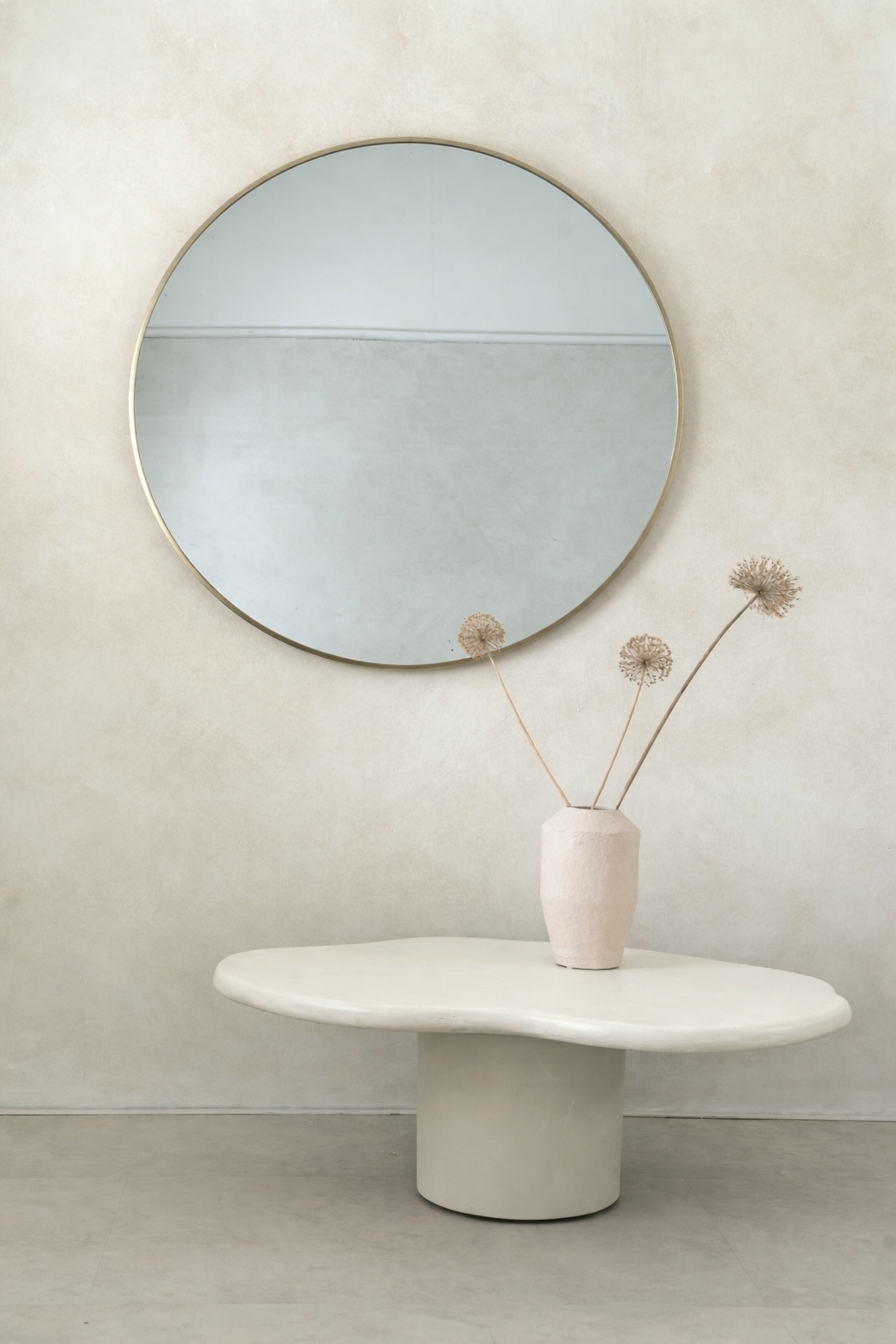 Miroir rond Nea 100 cm, couleur greige 3