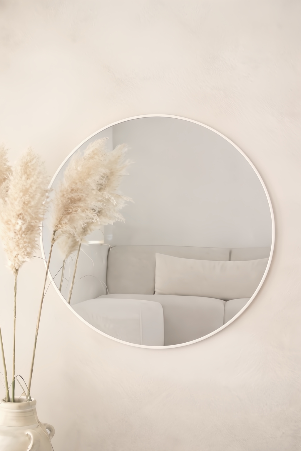 Miroir rond Nea 80 cm, blanc mat 2