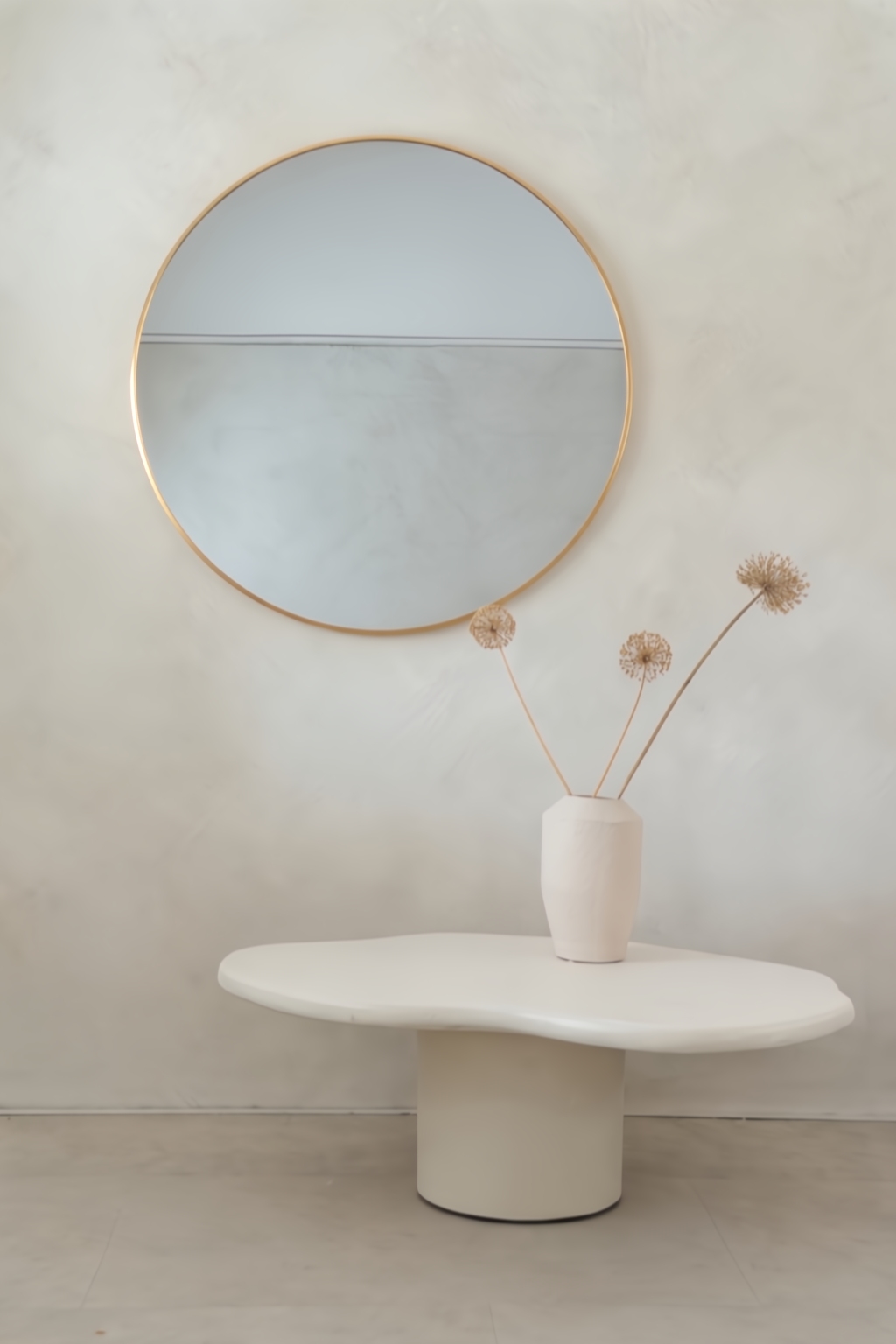 Miroir rond Nea 80 cm, doré clair