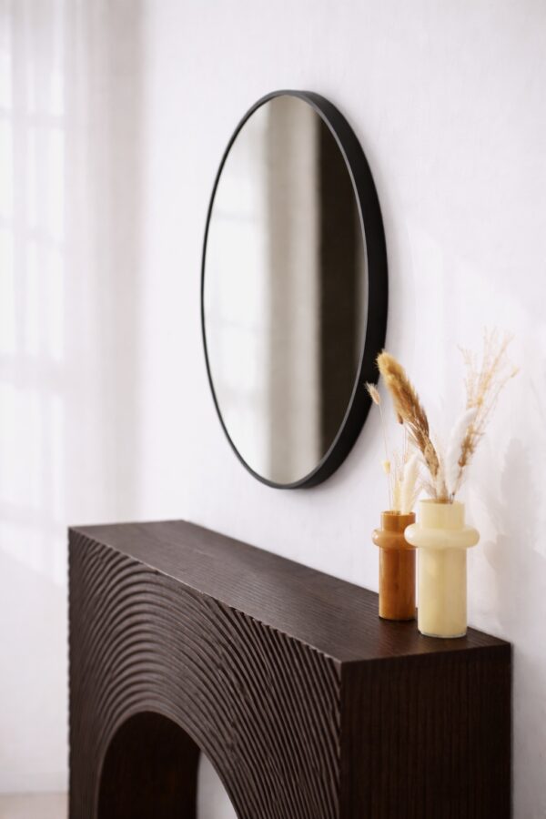 Ronde spiegel 80 cm – Zwart
