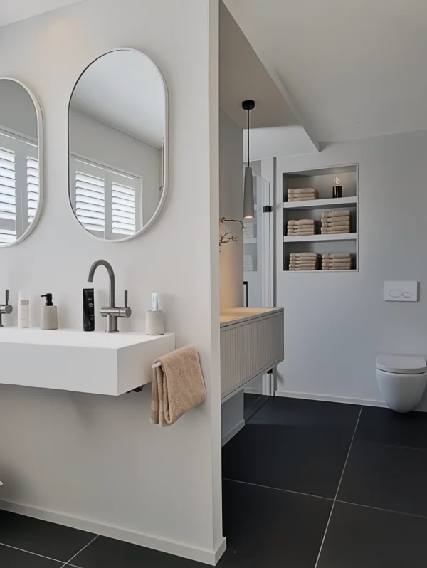 Ovale spiegel 80×50 cm &#8211; Mat Wit