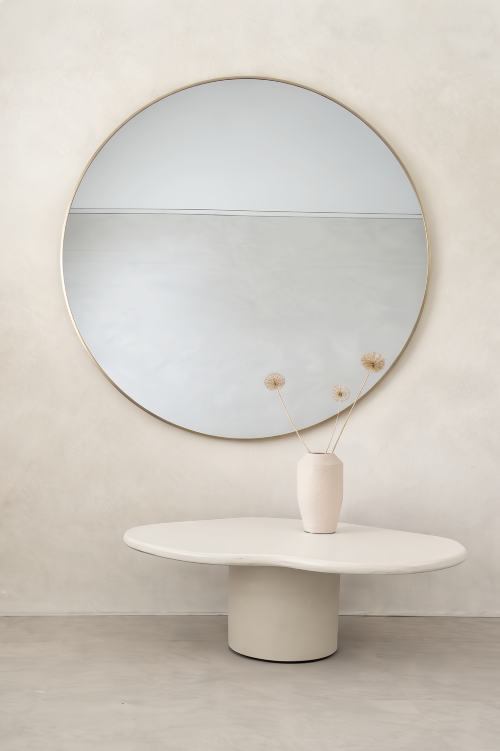 Miroir rond Nea 120 cm, couleur greige