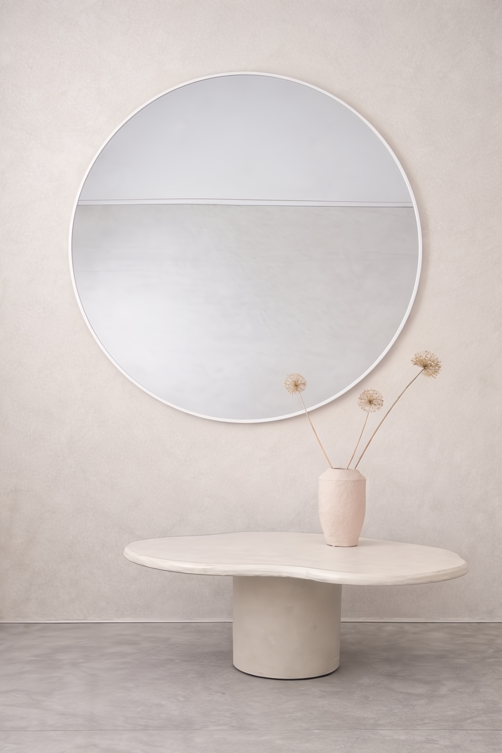 Nea ronde spiegel 120 cm mat wit