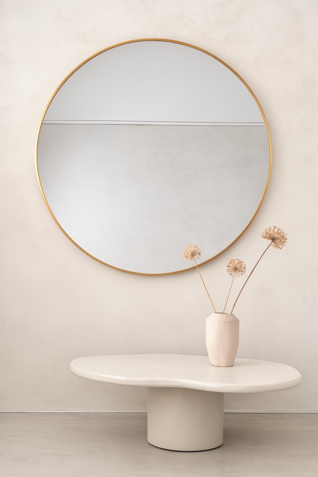 Miroir rond Nea 120 cm, doré clair
