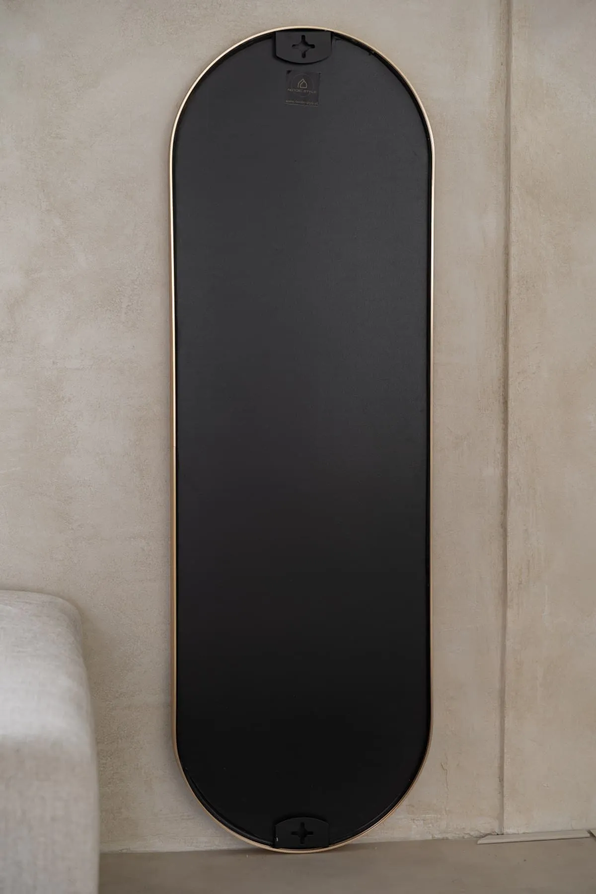 Lara | Ovale spiegel 125x40cm | greige