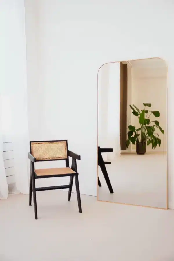 Spiegel afgeronde hoek 180x90cm – Zacht Goud