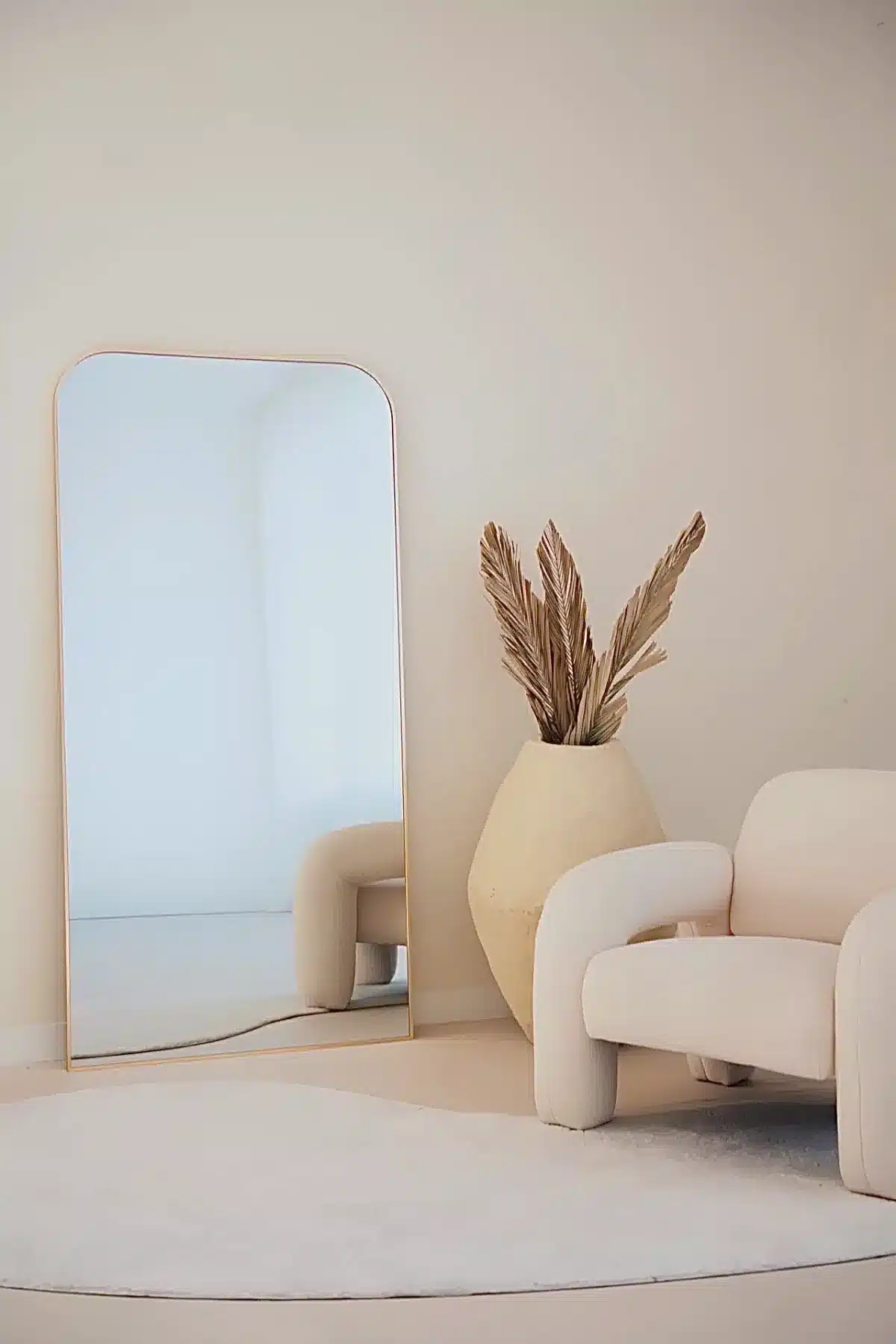 Jesper afgeronde hoek spiegel 180x90 cm zacht goud