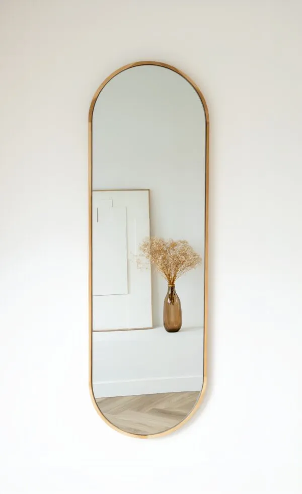 Oval Mirror, Oak, 125×40 cm