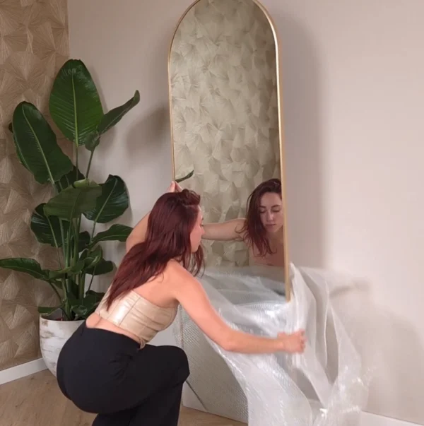 Boogspiegel 190×60 cm &#8211; Zacht goud