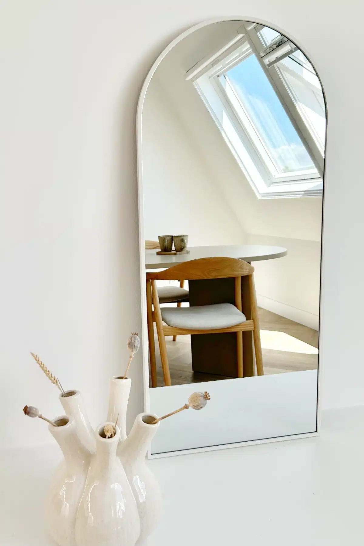 Maj boogspiegel 100x45 cm mat wit 2