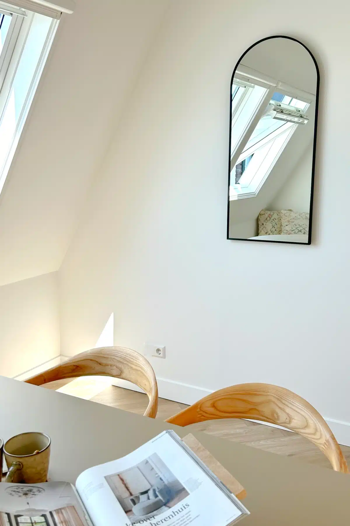 Maj boogspiegel 100x45 cm zwart