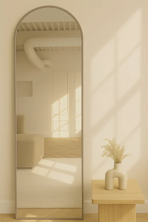 Boogspiegel 190×60 cm – Greige