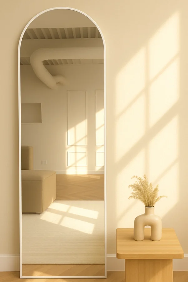 Boogspiegel 190×60 cm – Mat wit