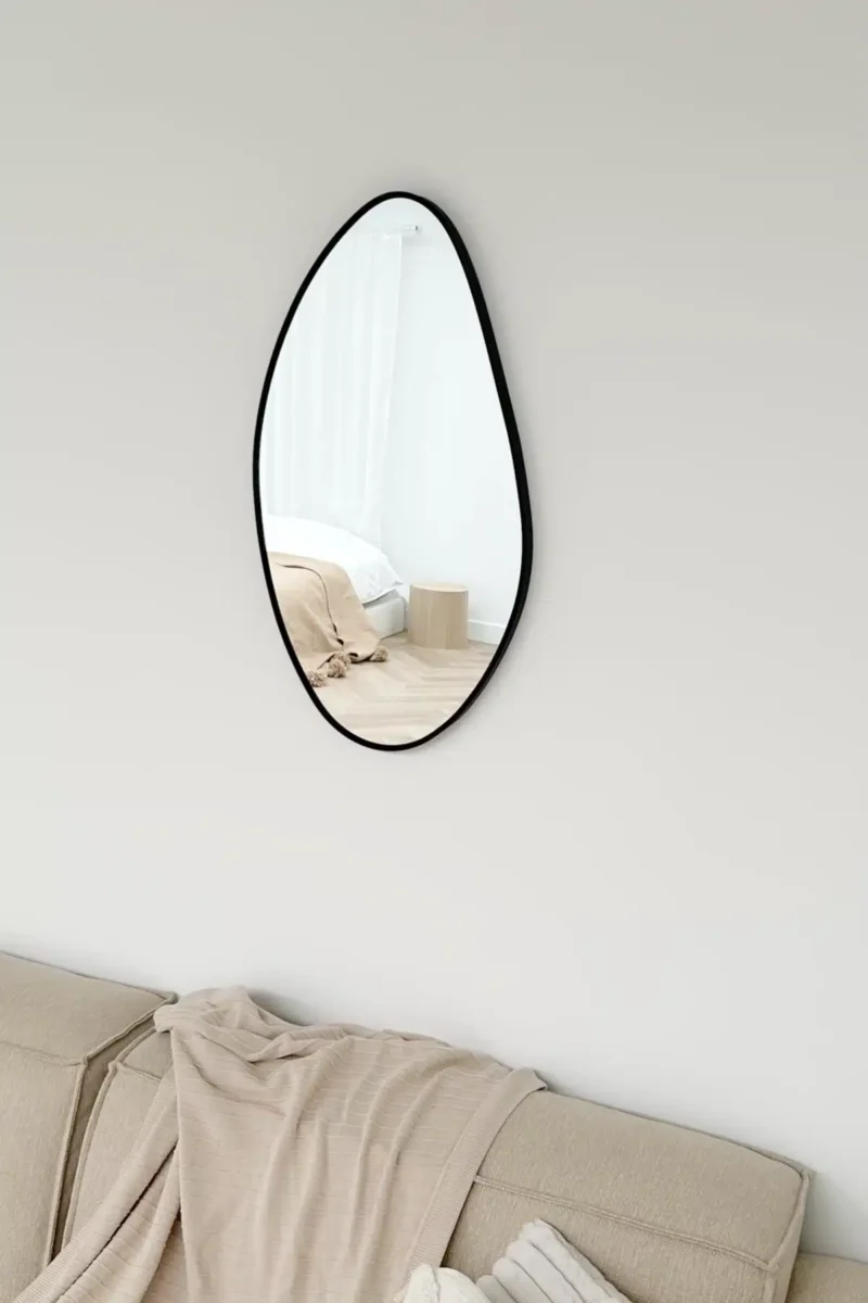 Hanna - Organische spiegel zwart 90x50 cm