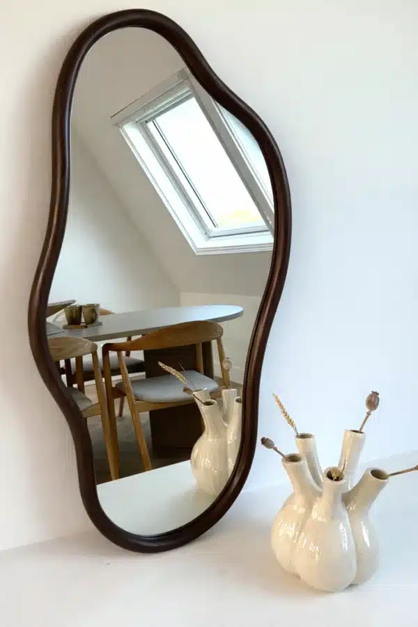 Organische spiegel hout 110×60 cm – walnut