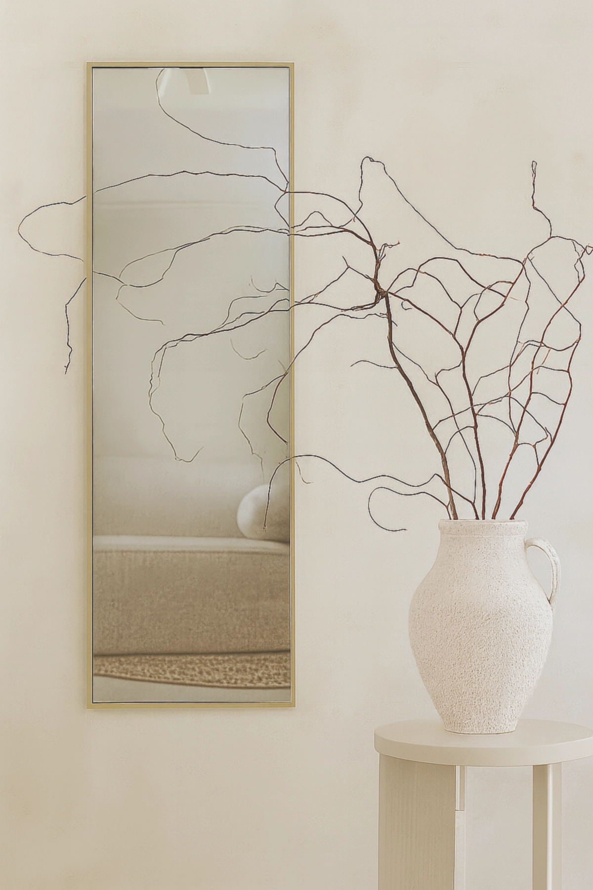 Finn rechthoekige spiegel 125x40 cm greige