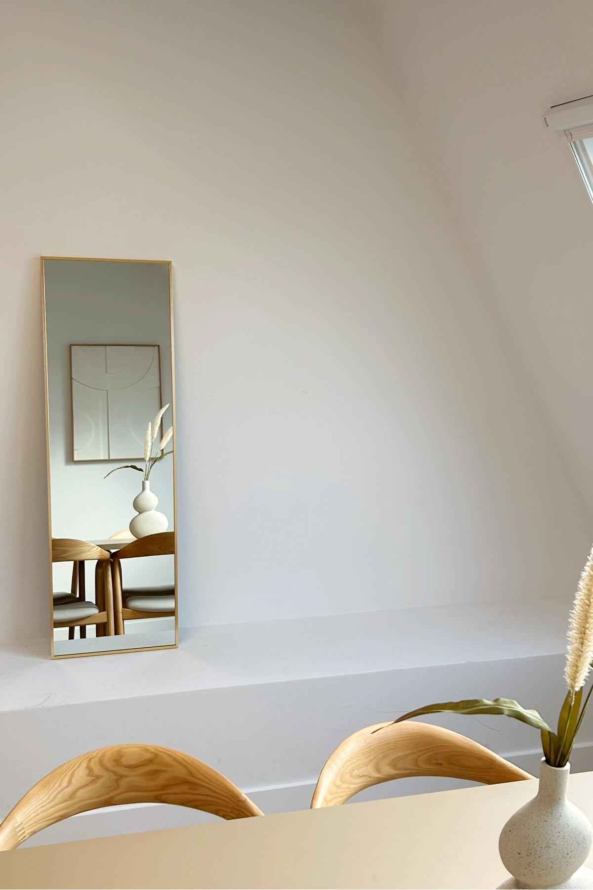 Finn rechthoekige spiegel 125x40 cm zacht goud 5