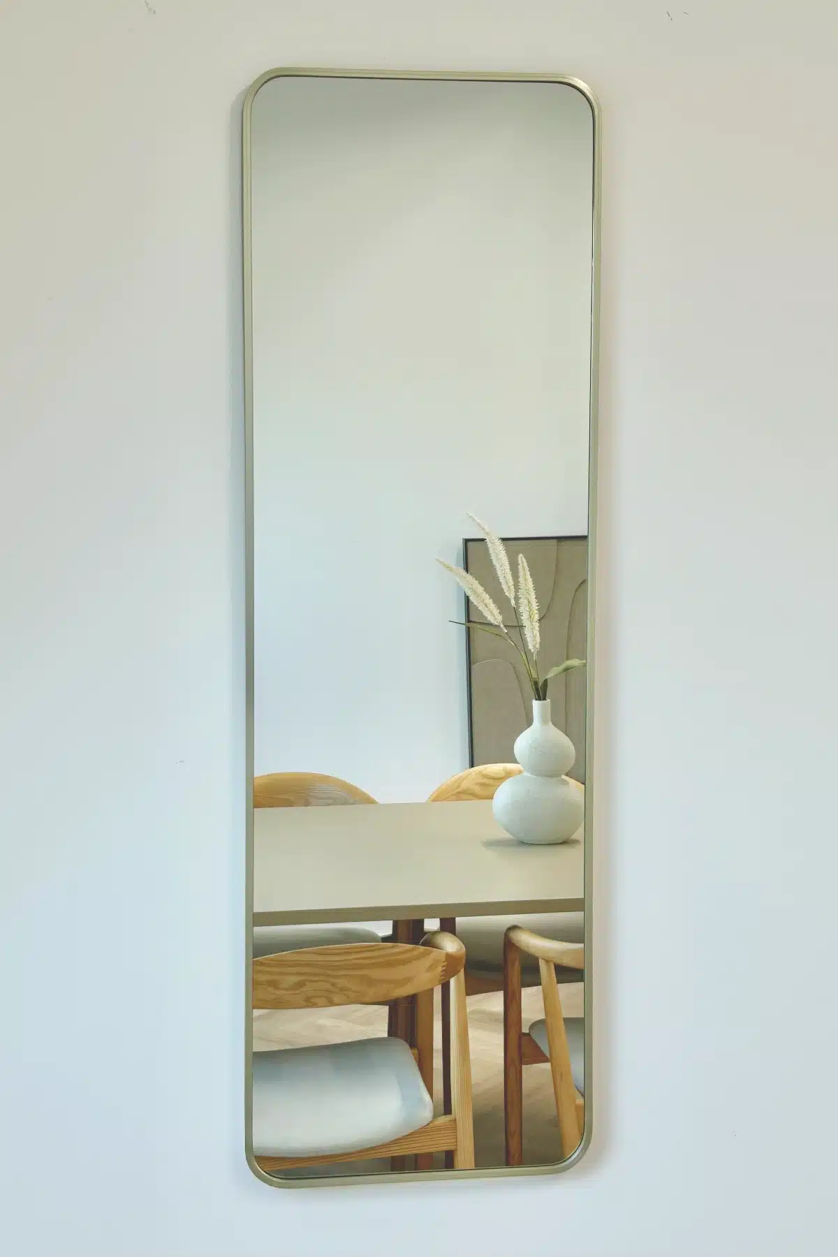 Ivar afgeronde hoek spiegel 125x40 cm greige 2