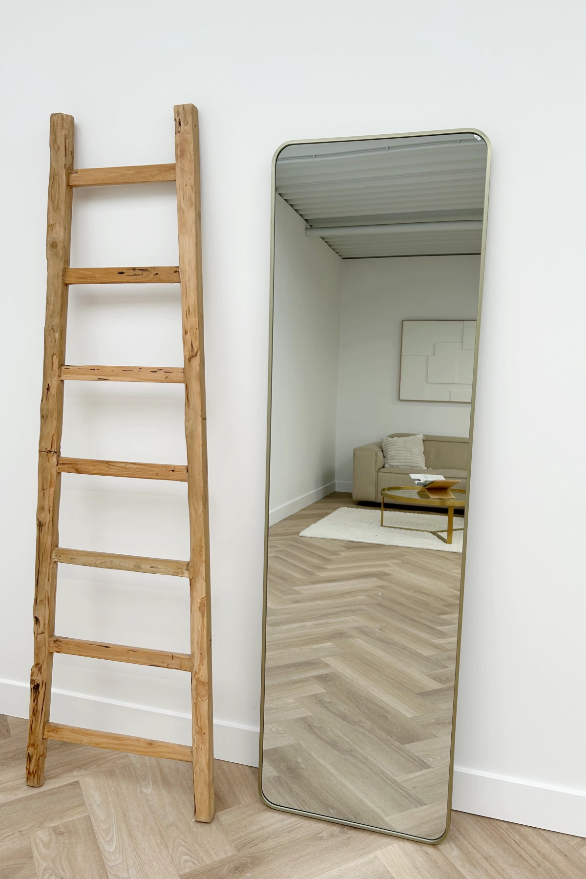 Ivar afgeronde hoek spiegel 170x50 cm greige 2