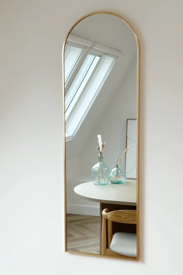 Boogspiegel 125×40 cm – Zacht Goud
