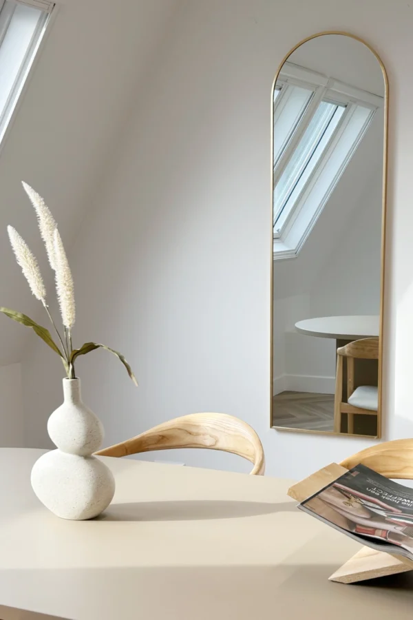 Boogspiegel 150×45 cm – Zacht Goud