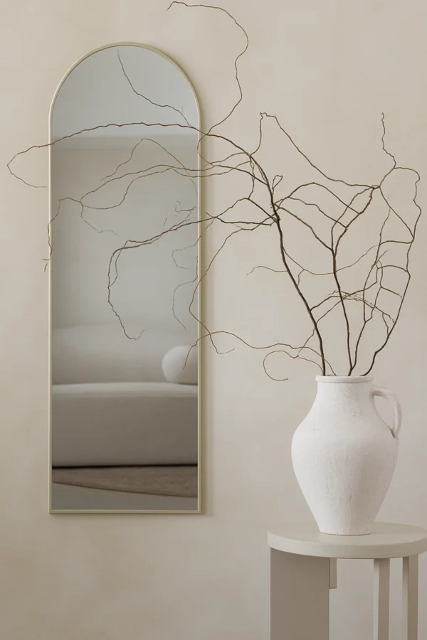 Boogspiegel 125×40 cm – Greige
