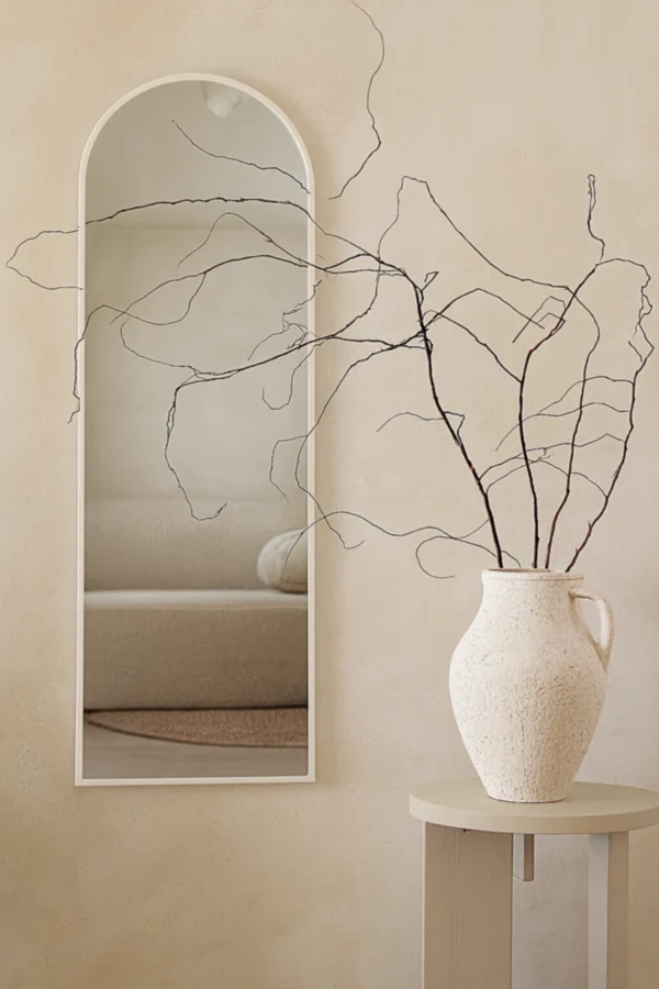 Boogspiegel 125×40 cm – Mat Wit