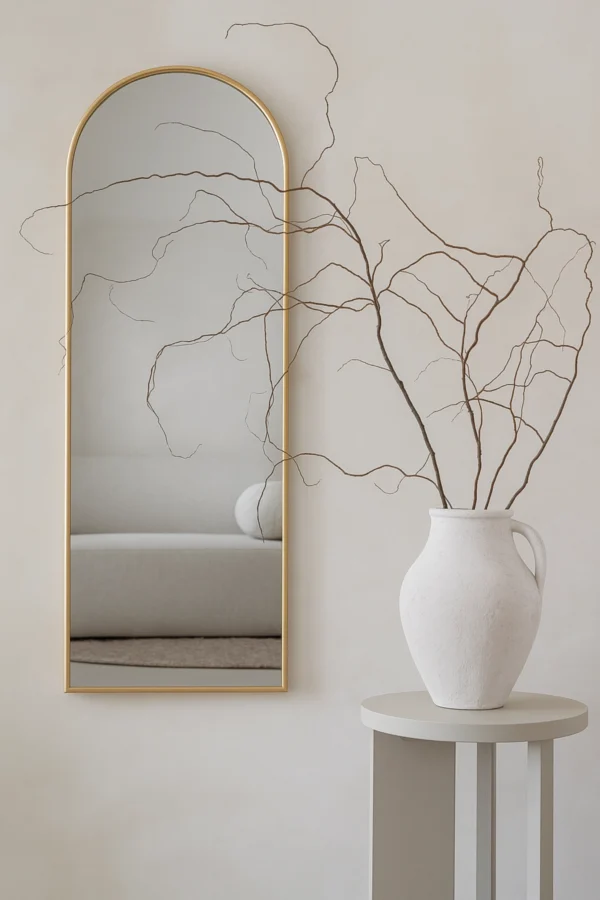 Boogspiegel 125×40 cm – Zacht Goud