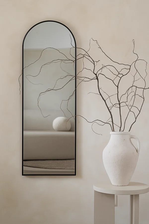 Boogspiegel 125×40 cm – Zwart