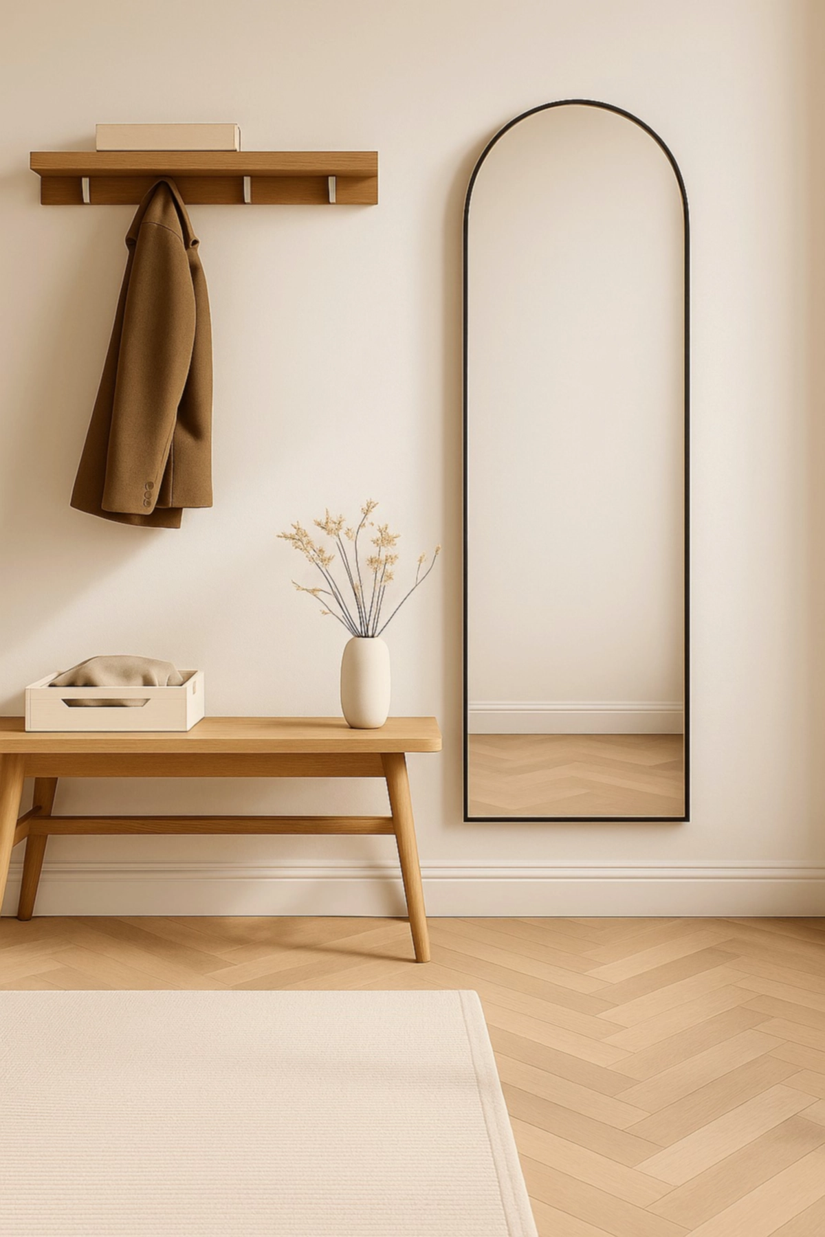 Maj boogspiegel 150x45 cm zwart