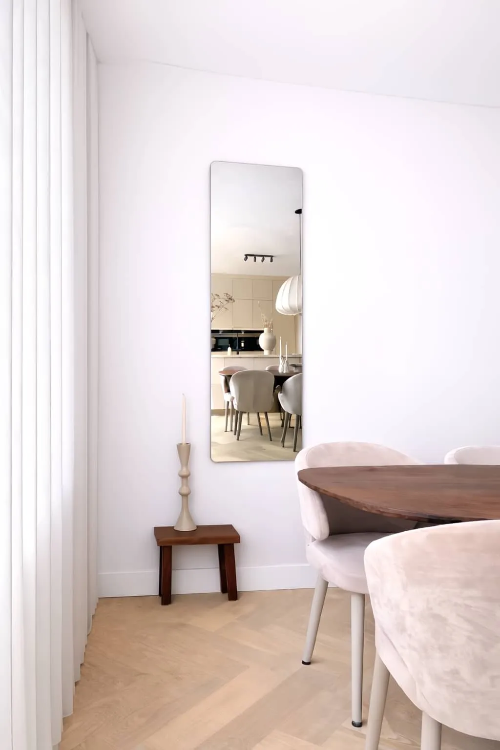 Ivar Frameless afgeronde hoek spiegel 150x45 cm