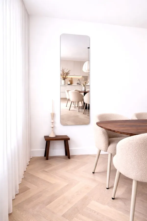 Rechthoekige spiegel met afgeronde hoek Frameless 170×50 cm