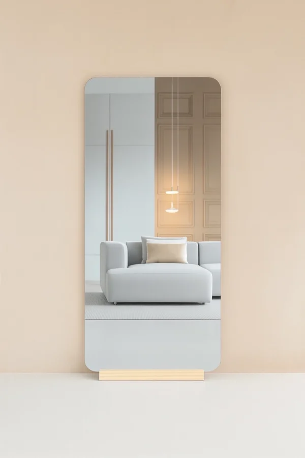 Rechthoekige spiegel met afgeronde hoek Frameless 180×80 cm