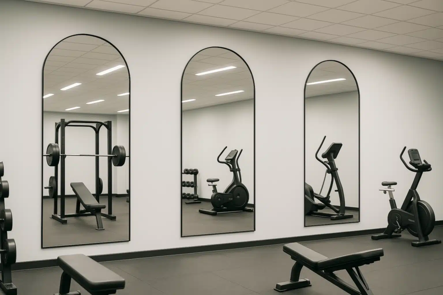 Spiegel in sportschool