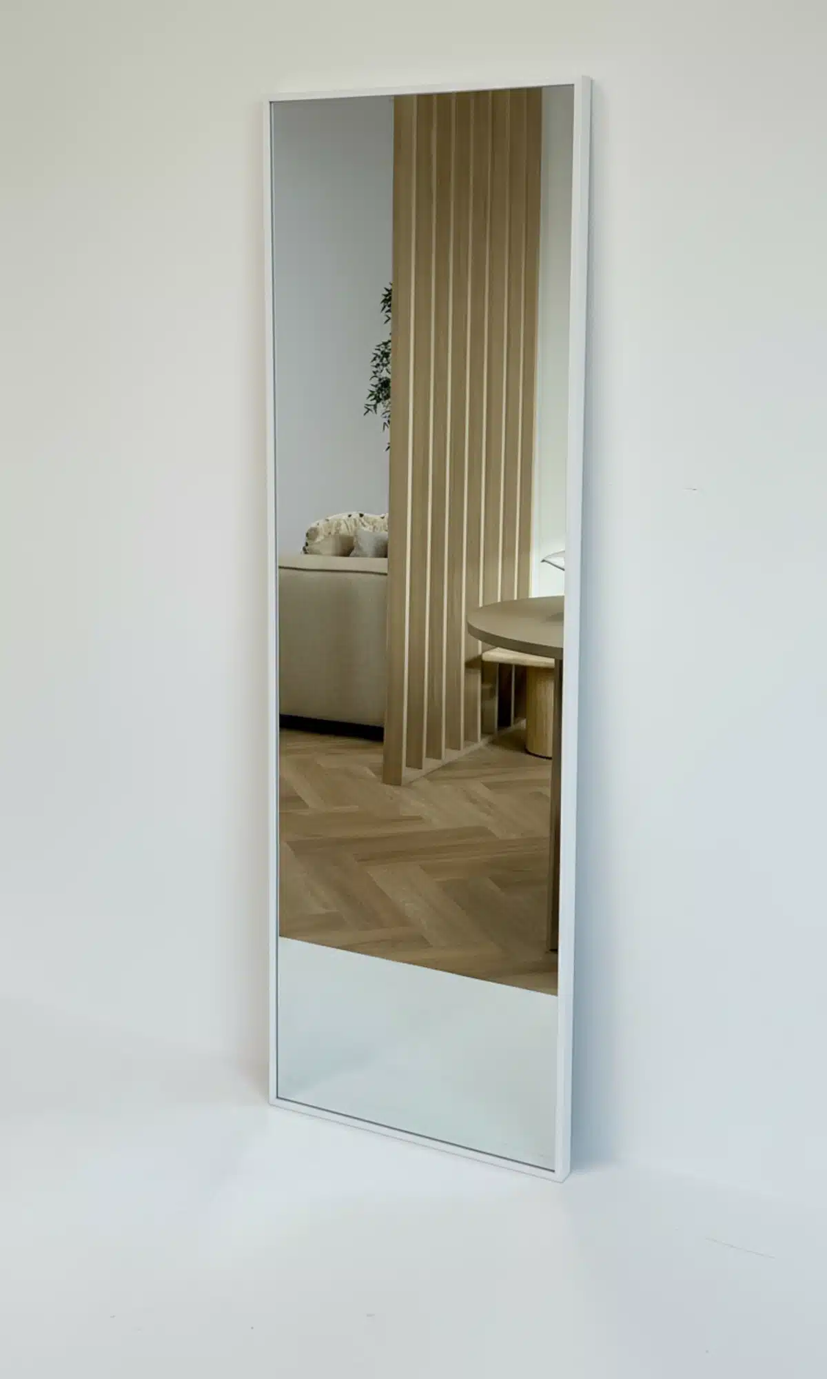 Finn rechthoekige spiegel 125x40 cm mat wit 8