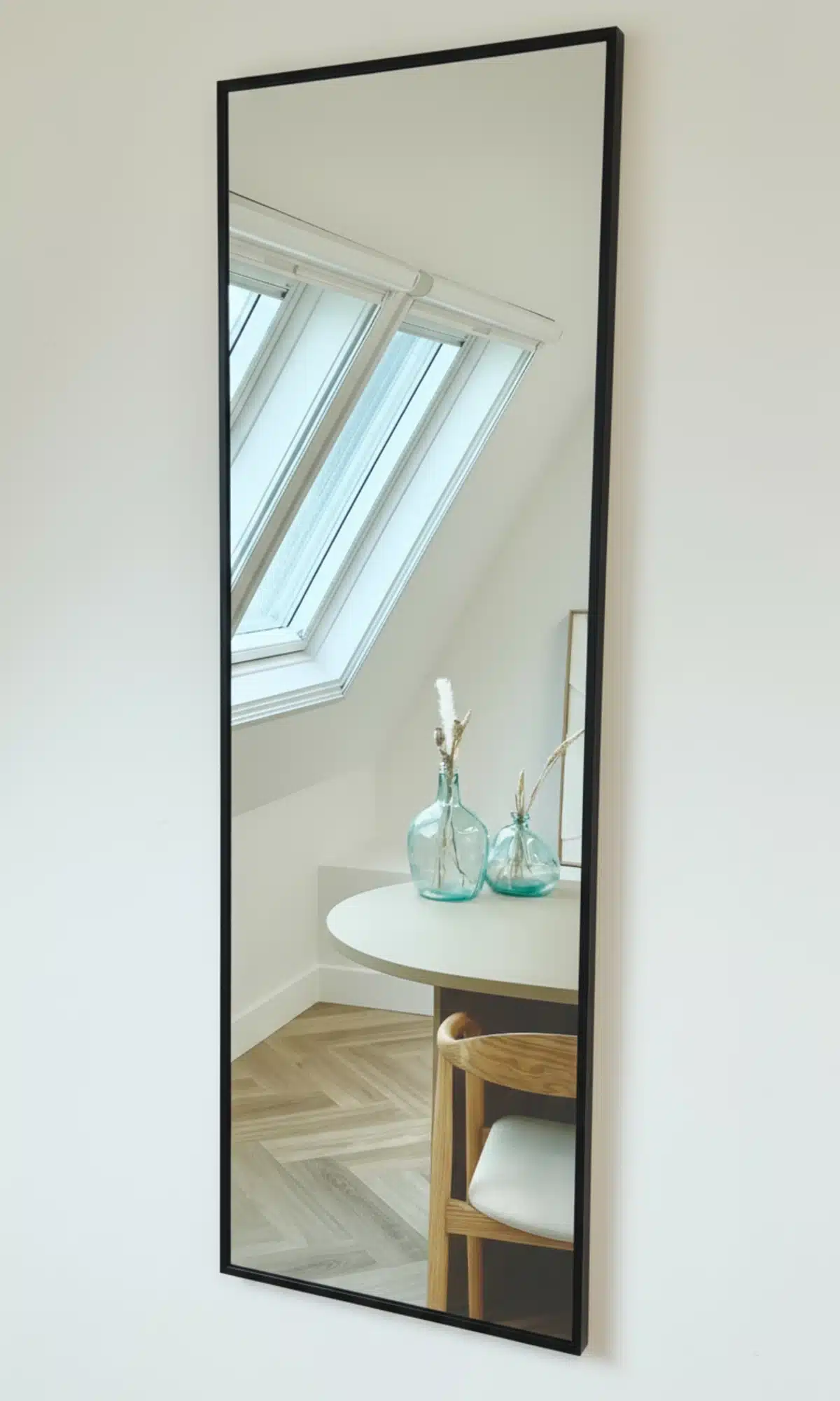 Finn rechthoekige spiegel 125x40 cm zwart 2