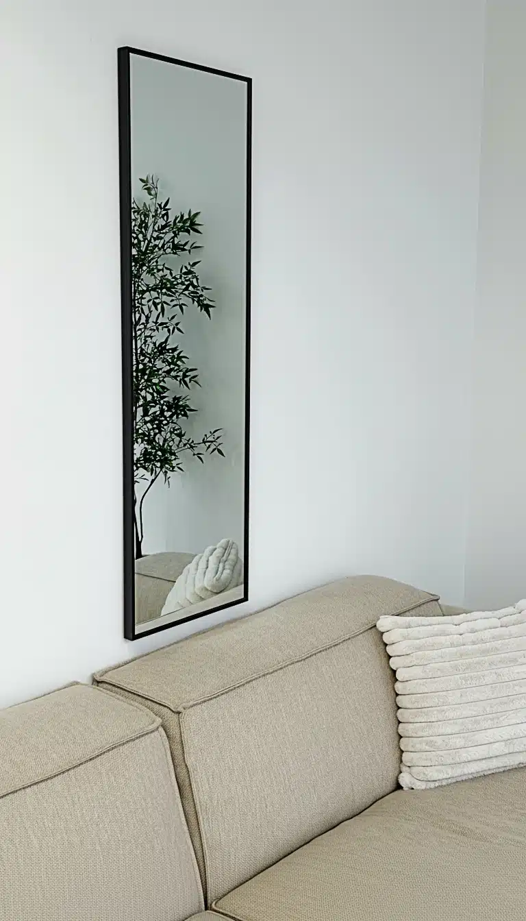 Finn rechthoekige spiegel 125x40 cm zwart 3