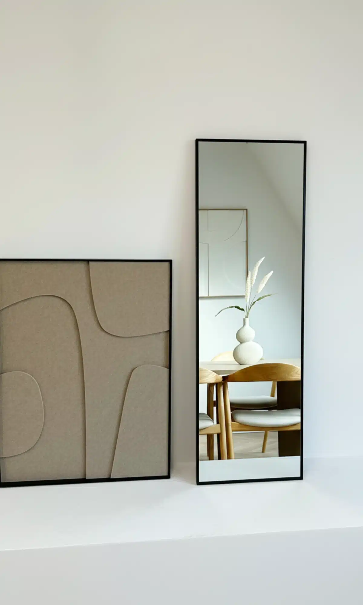 Finn rechthoekige spiegel 125x40 cm zwart 5