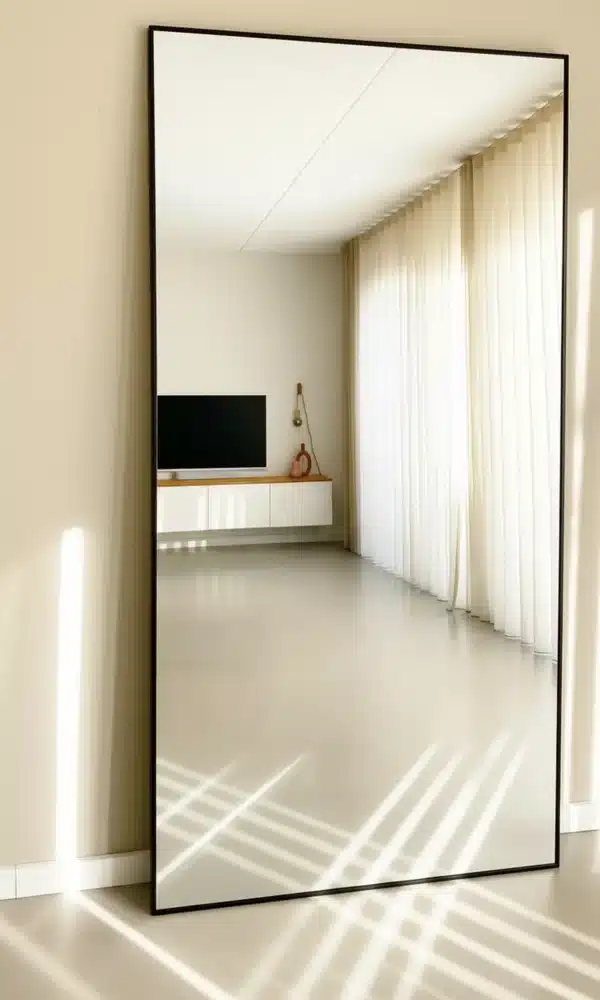 Rechthoekige spiegel 215×110 cm – Zwart