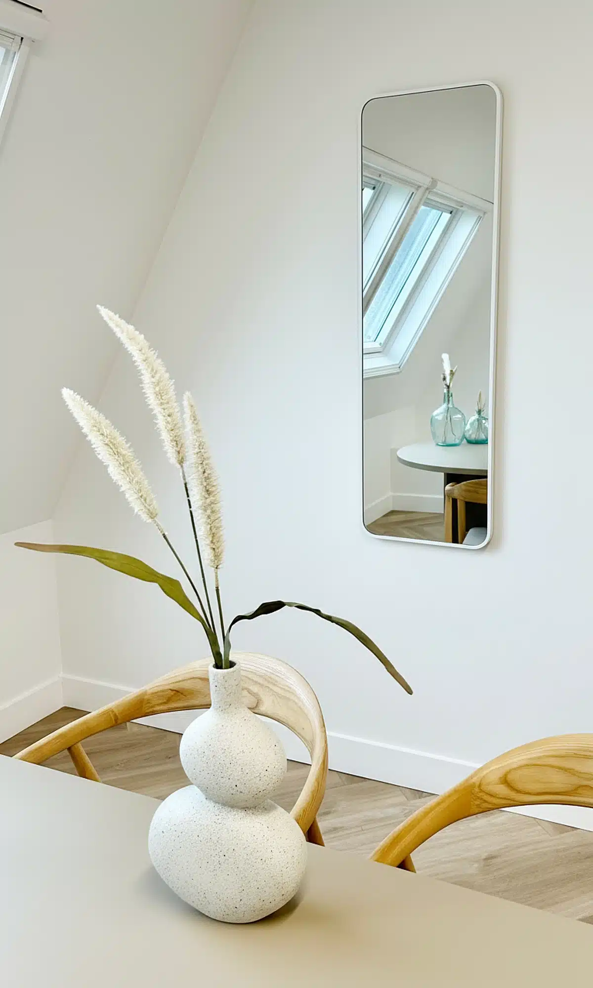 Miroir d'angle arrondi Ivar40 cm, blanc mat 3