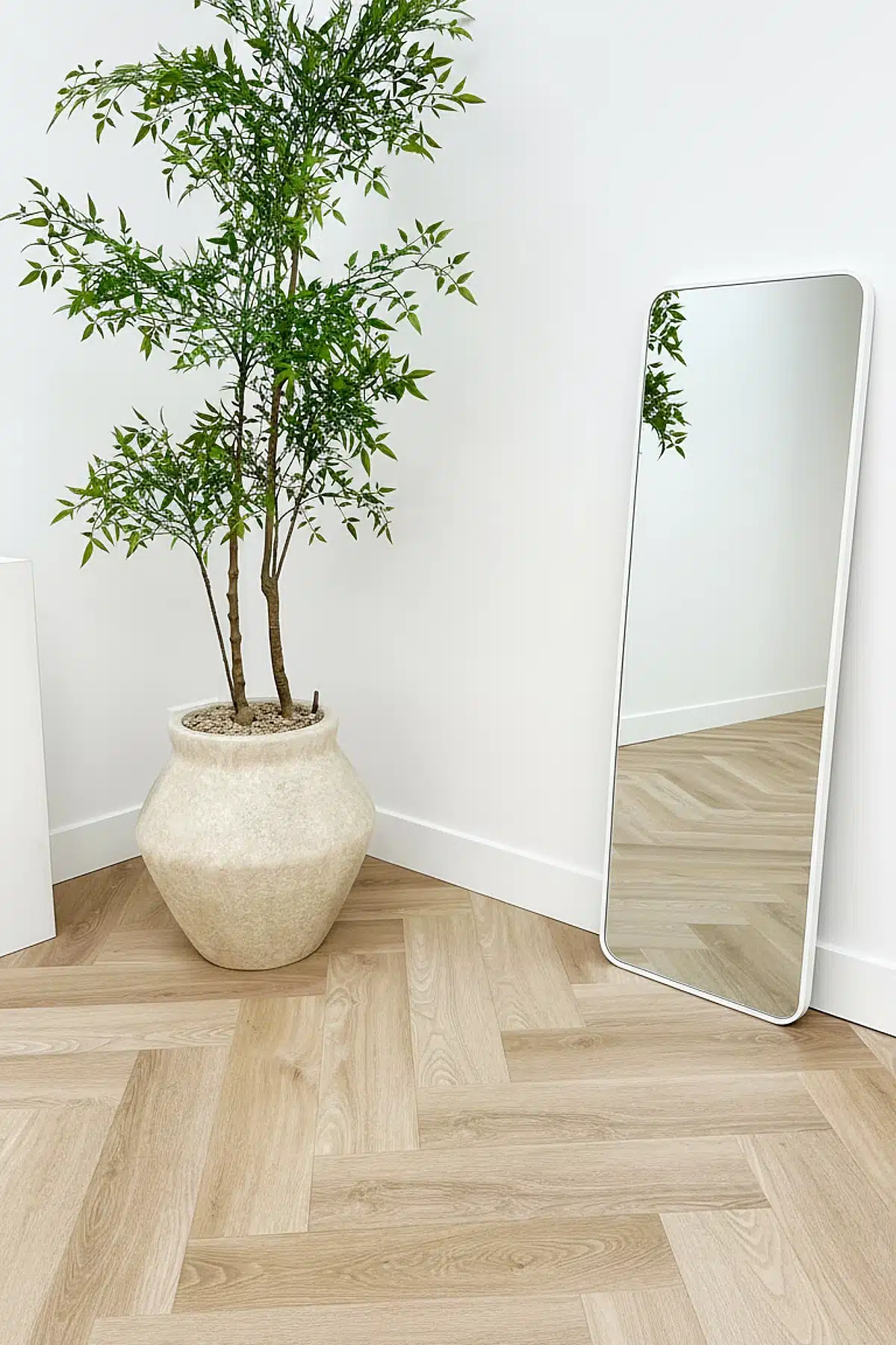 Miroir d'angle arrondi Ivar40 cm, blanc mat 4