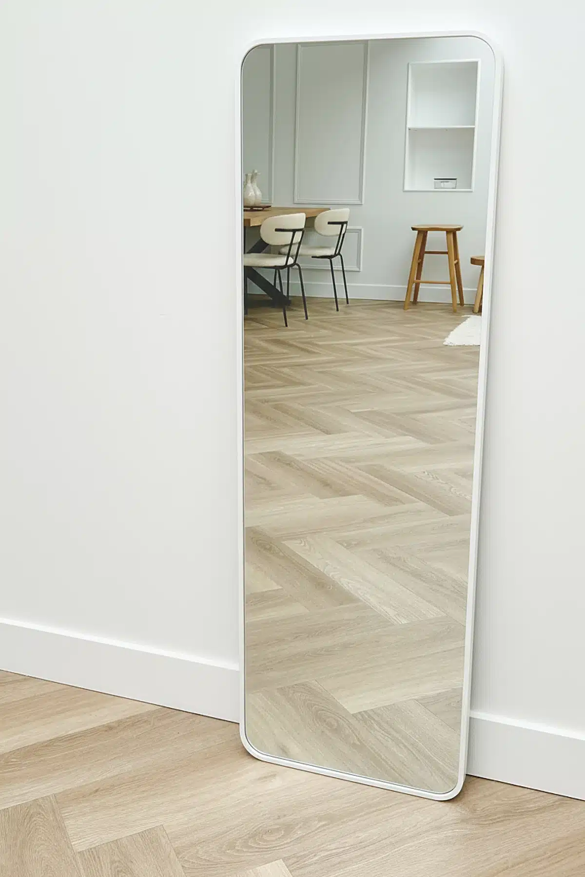 Miroir d'angle arrondi Ivar40 cm, blanc mat 5