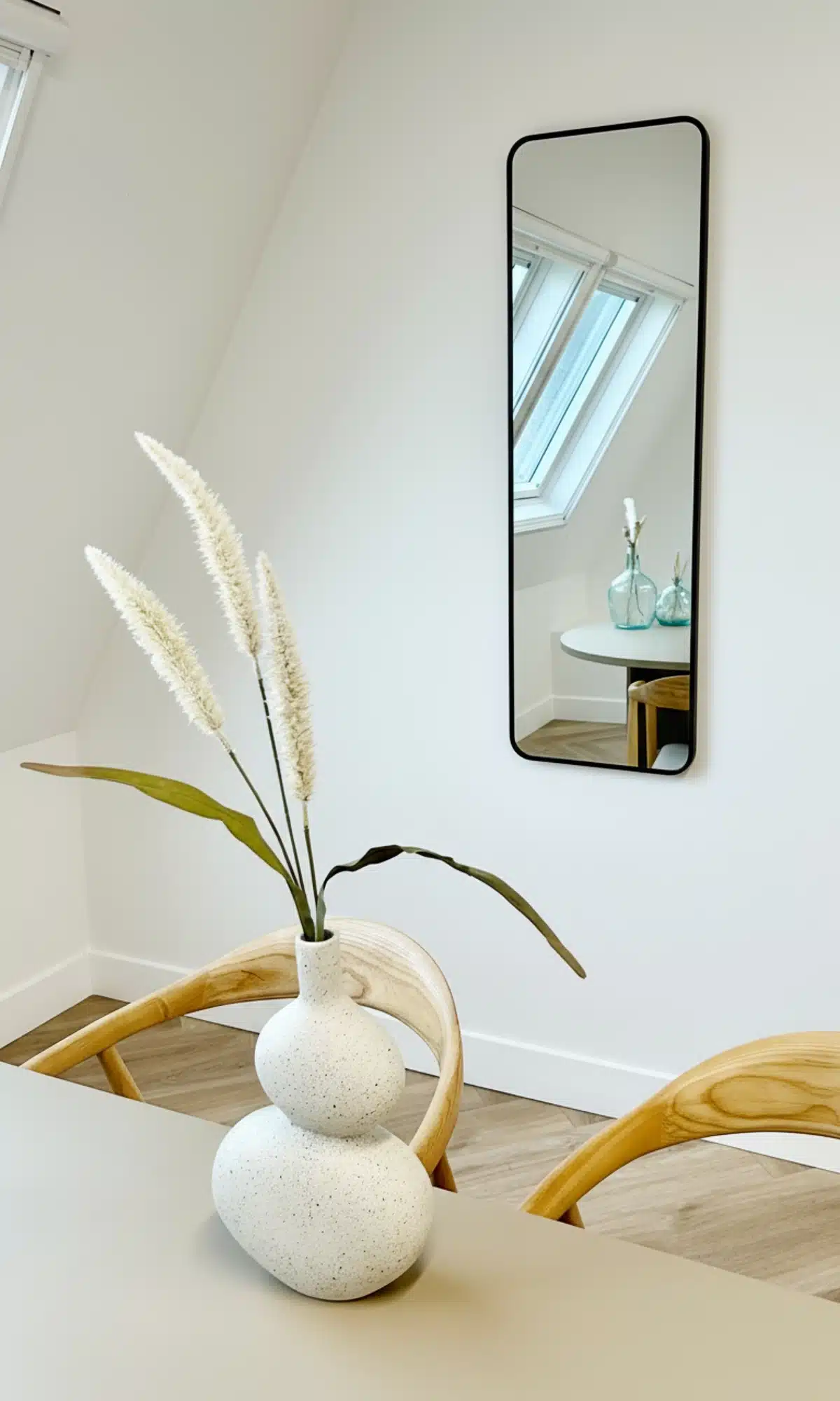 Ivar afgeronde hoek spiegel 125x40 cm zwart 3