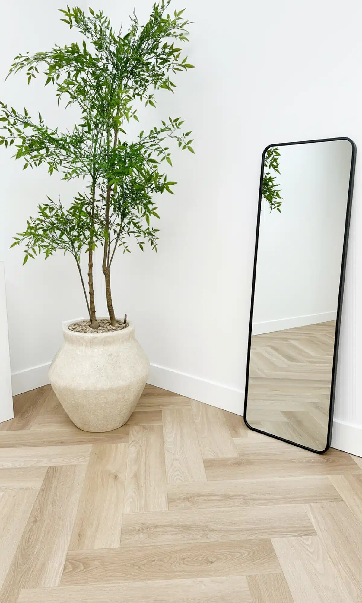 Ivar afgeronde hoek spiegel 125x40 cm zwart 4