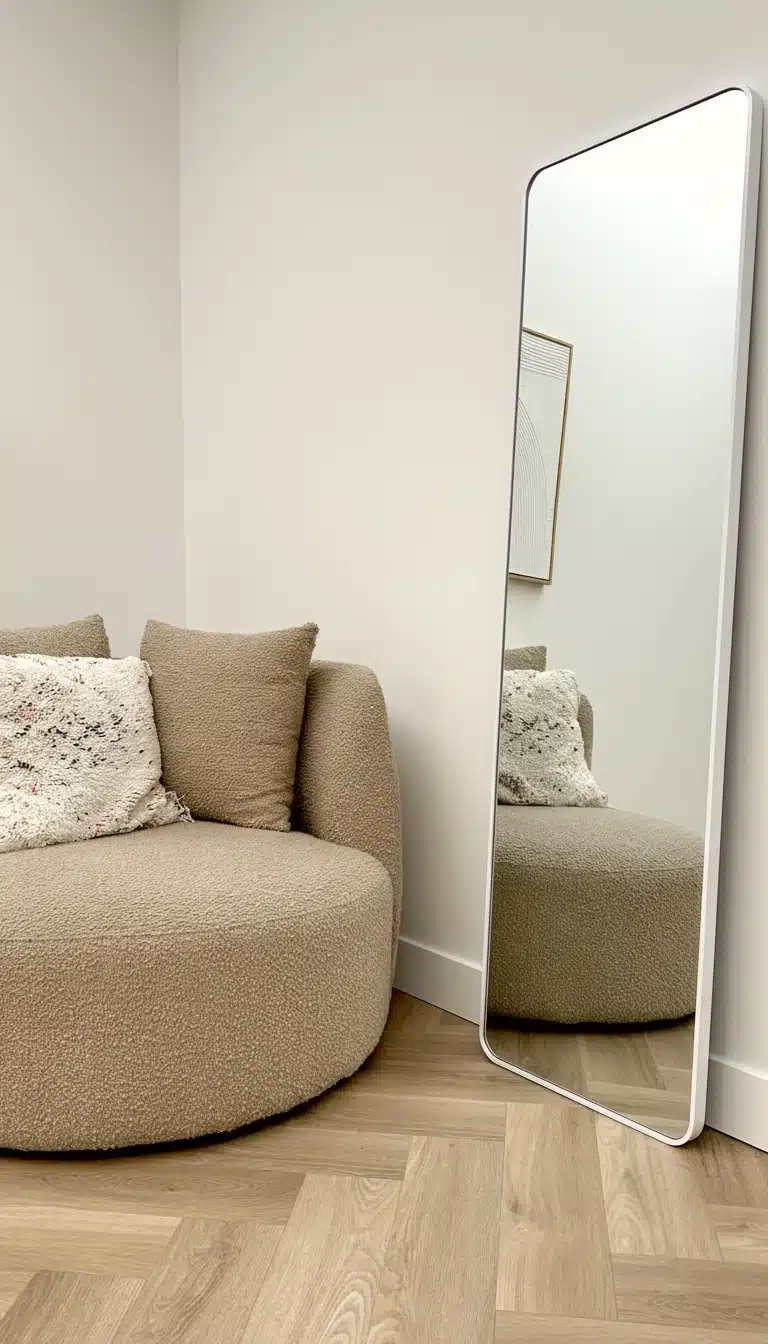 Ivar afgeronde hoek spiegel 170x50 cm mat wit 5